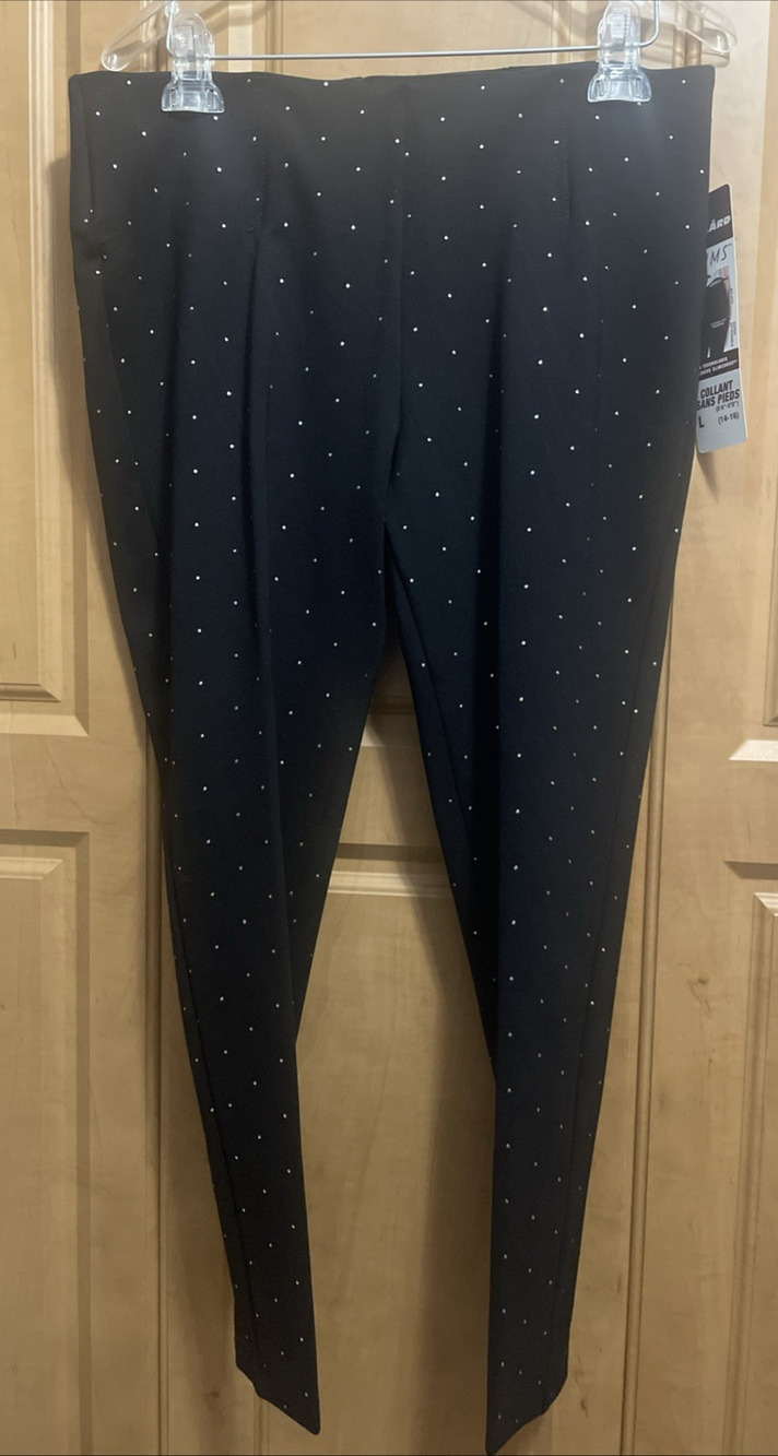 NYGARD Slims by Peter Nygard Black/Silver Legging sz.L (14-16) NWT orig.pr.$69